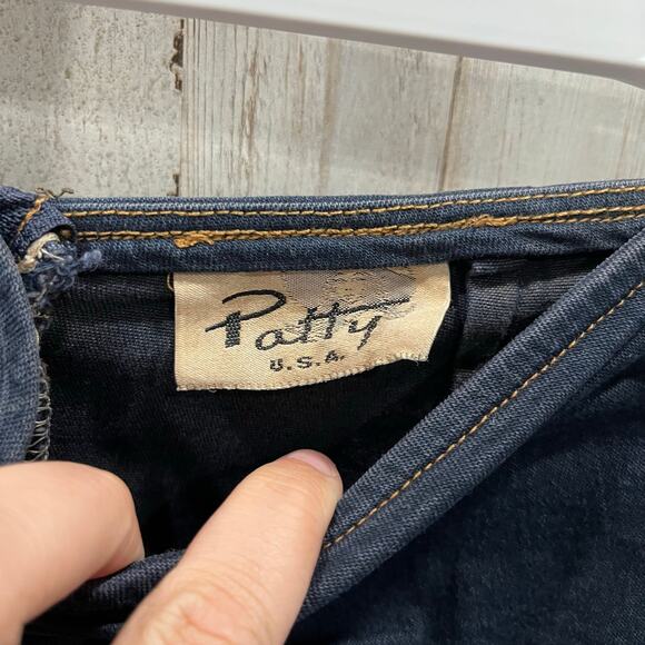 Vintage Patty USA Cinch Waist Mermaid Maxi Denim Stretch Skirt Y2K Grunge Small - Picture 2 of 6